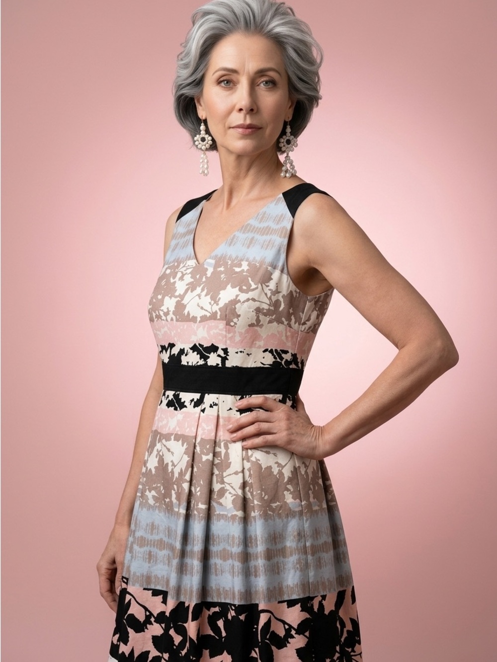 Principles by Ben de Lisi Floral A-Line Party Pastel Feminine Summer Dress-10